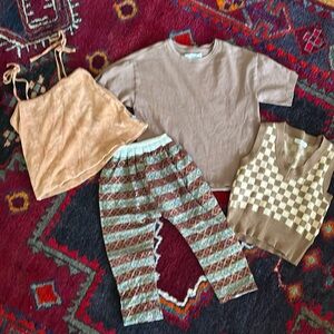 Lot of hip kids clothes! Zara, Repose AMS, moon and Madison. Sizes 4-6 unisex